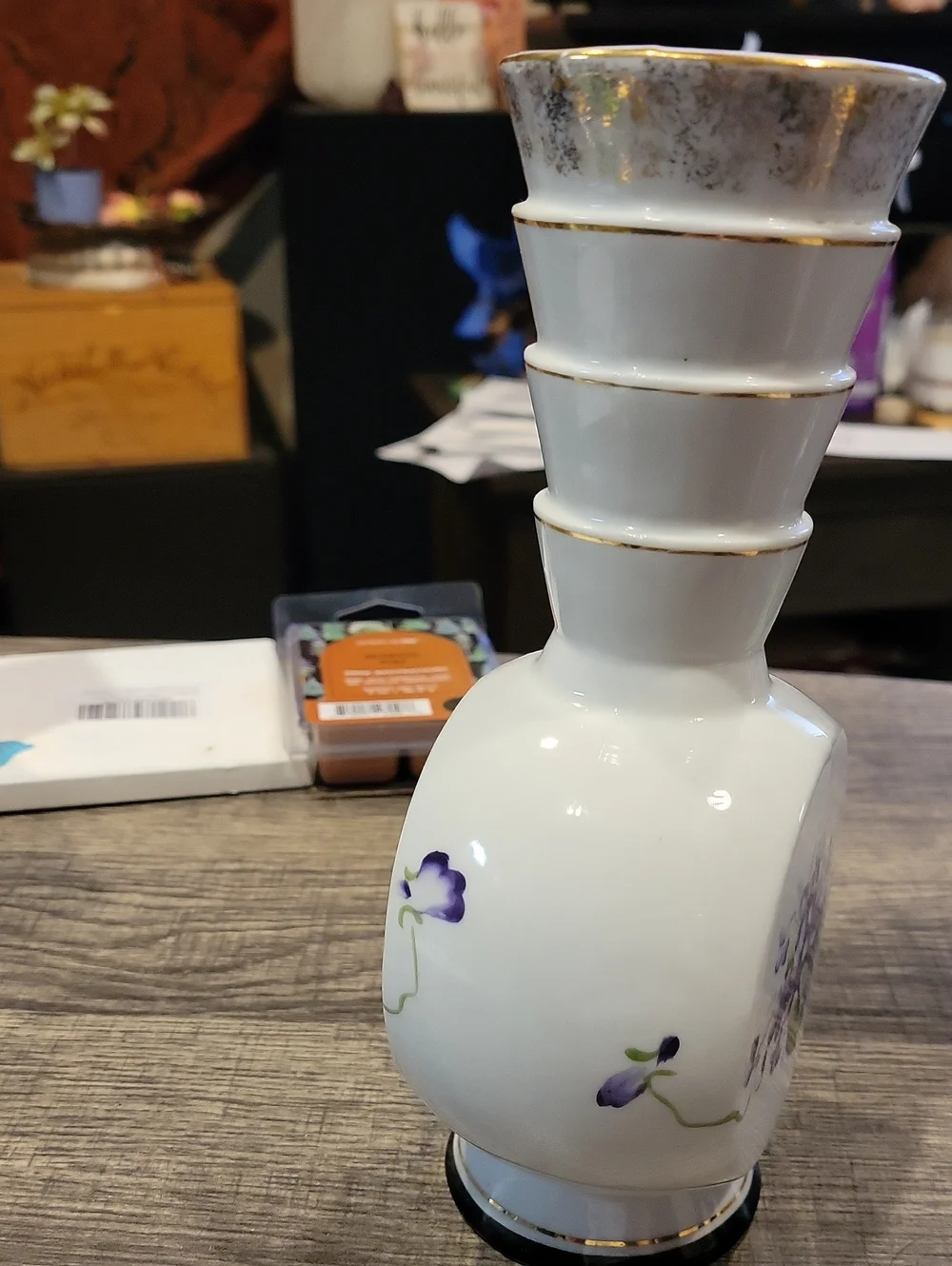 Antique Violets Med.Vase/ Made In Japan,Antique,EUC